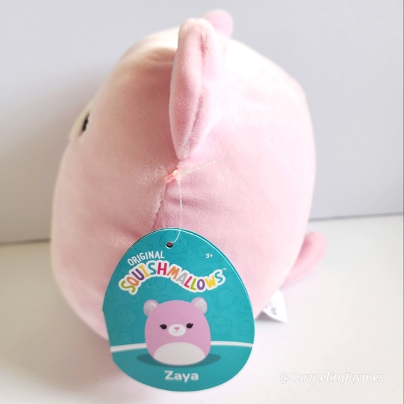 ZAYA 🐻 Pink Bear w/Glitter Ears Original Squishmallows by Kelly Toy ☆》NWT《☆ - Picture 3 of 8